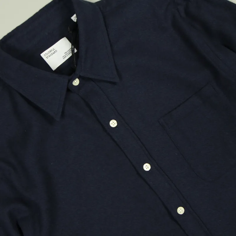 Colorful Standard Organic Flannel Shirt - Navy Blue-1